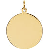 14k Yellow Gold 18.5mm Round St. Padre Pio Medal