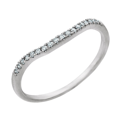 14k White Gold 1/10 CTW Diamond Band, Size 7