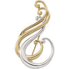 29.00x52.00 mm Two-Tone Brooch in 14K Yellow and White Gold
