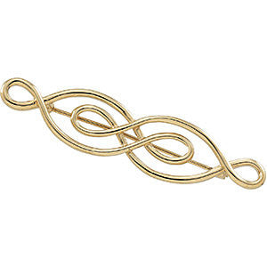 14k Yellow Gold 54x13mm Brooch