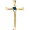 21.00x13.00 mm Cross Pendant with Sapphire in 14K Yellow Gold