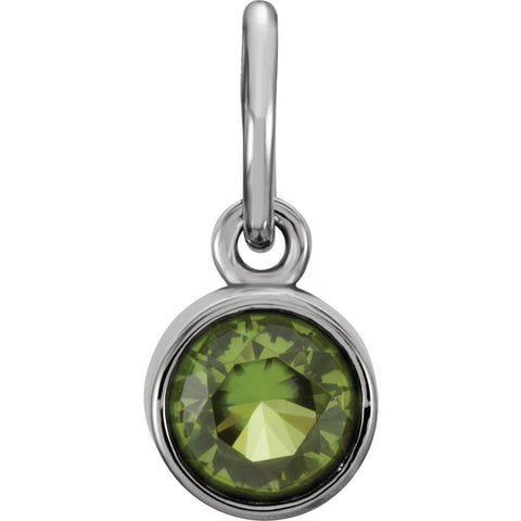 Sterling Silver Imitation Peridot Birthstone Charm