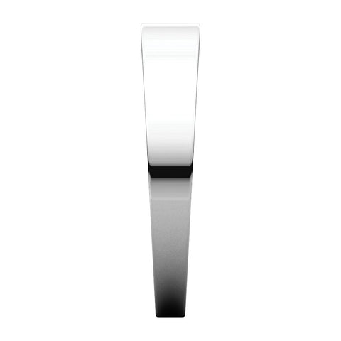 14k White Gold 4mm Flat Tapered Band, Size 8