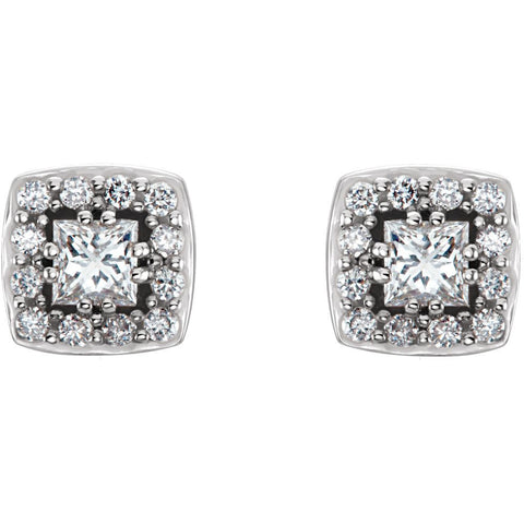 14k White Gold 1/2 CTW Diamond Earrings