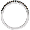 14k White Gold 1/6 CTW Brown Diamond Stackable Ring, Size 7