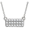 14k White Gold 1/6 ctw. Diamond Rectangle Cluster 16-18-inch Necklace