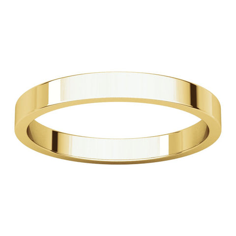 14k Yellow Gold 2.5mm Flat Band, Size 9