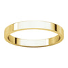 14k Yellow Gold 2.5mm Flat Band, Size 4