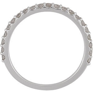14k White Gold 3/8 CTW Diamond Band, Size 7