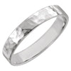 14k White Gold 4mm Flat Band with Hammer Finish, Size 7