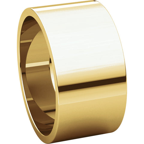 14k Yellow Gold 10mm Flat Band, Size 7