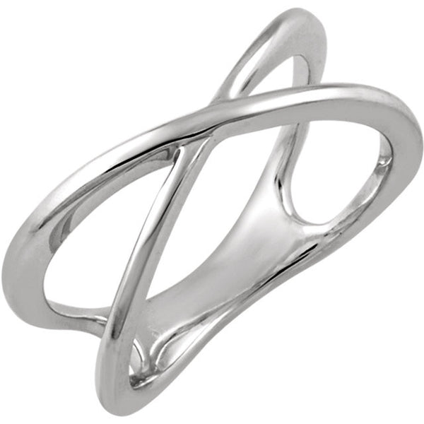 Platinum Criss-Cross Ring Size 7