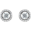 14k White Gold 1/2 CTW Diamond Halo-Style Earrings