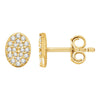 14k Yellow Gold 1/6 ctw. Diamond Oval Cluster Earrings