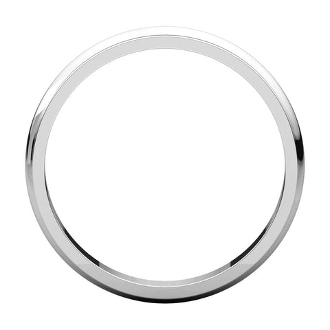 14k White Gold 3mm Half Round Edge Band, Size 6