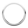 14k White Gold 3mm Half Round Edge Band, Size 6