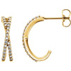14k Yellow Gold Pair 1/4 ctw. Diamond Criss Cross Earrings