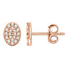 14k Rose Gold 1/6 ctw. Diamond Oval Cluster Earrings