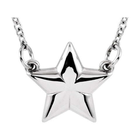 14k White Gold Star 18" Necklace