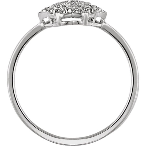14k White Gold Filigree Ring Mounting, Size 7