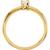 14k Yellow Gold White Sapphire "April" Youth Birthstone Ring, Size 3