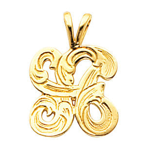 14k Yellow Gold Large Monogram Pendant