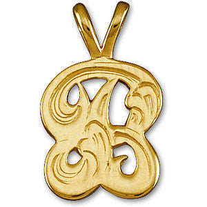 14k White Gold "A" Small Initial Pendant