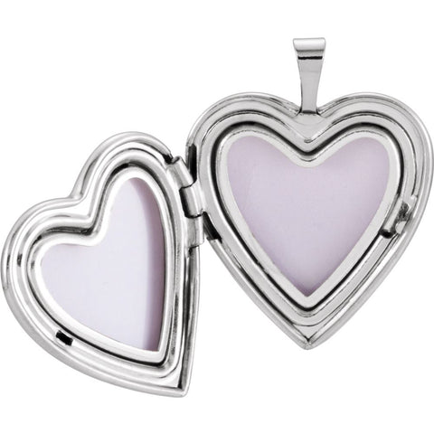 Sterling Silver 20.5x19mm Heart Cross Locket