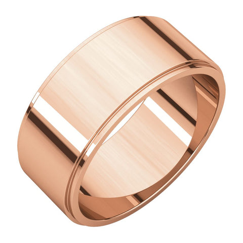 14k Rose Gold 8mm Flat Edge Band , Size 11.5