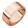 14k Rose Gold 8mm Flat Edge Wedding Band for Men, Size 11.5