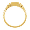 14k Yellow Gold 9mm Men's Square Signet Ring, Size 10