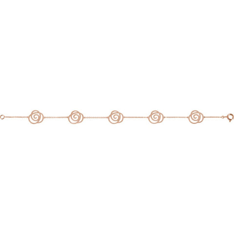 14k Rose Gold Floral-Inspired Bracelet