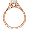 14k Rose Gold Morganite & .05 CTW Diamond Ring, Size 7