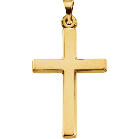 14k Yellow Gold 24.5x16.5mm Cross Pendant