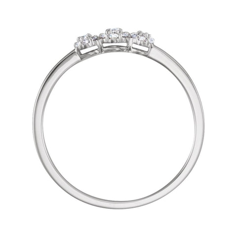 14k White Gold 1/10 CTW Diamond Ring, Size 7