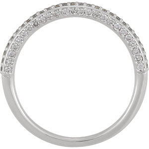 14k White Gold 1/5 CTW Diamond Band, Size 7