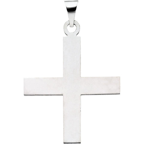 14k White Gold 27.5x25mm Greek Cross Pendant