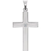 22.00x14.00 mm Cross Pendant with Diamond in 14K White Gold