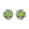 Sterling Silver Peridot & .01 CTW Diamond Earrings