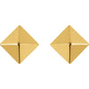 14k Yellow Gold Pyramid Earrings