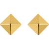 14k Yellow Gold Pyramid Earrings