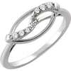 Sterling Silver 0.08 ctw. Diamond Ring, Size 7