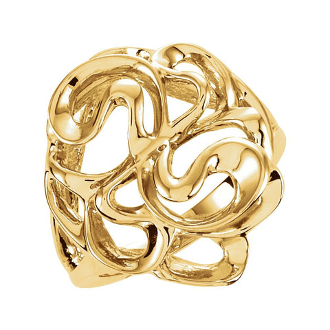 14k Yellow Gold Freeform Ring, Size 6