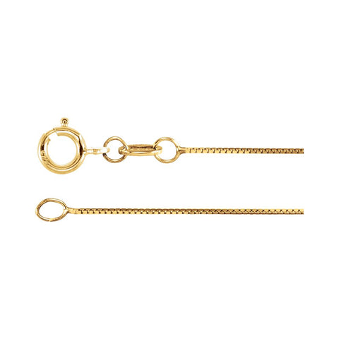 18k Yellow Gold .50mm Box 24" Chain
