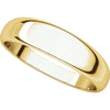 14k Yellow Gold 5mm Half Round Tapered Band, Size 7