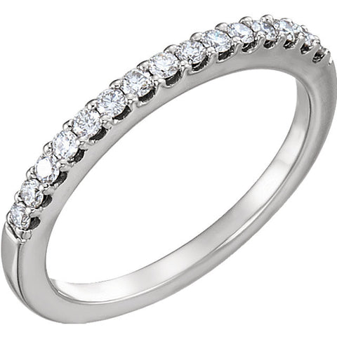 14k White Gold 1/4 CTW Diamond Band for 5.2mm Engagement Size 7