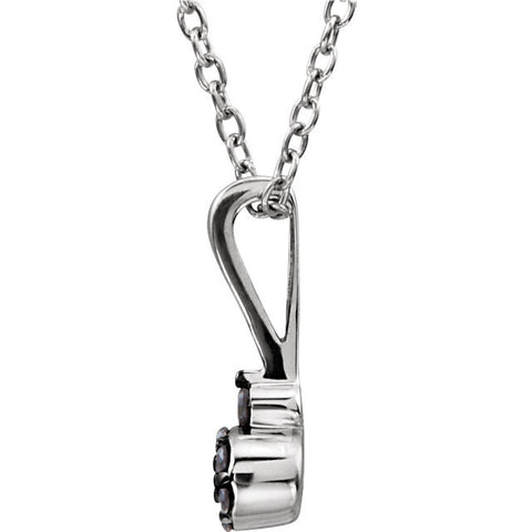 Sterling Silver 1/6 CTW Black & White Diamond Heart 18" Necklace
