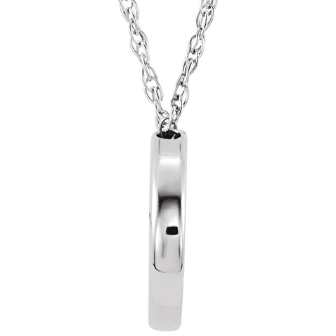 Sterling Silver 13mm Circle 18" Necklace