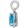 14k White Gold Swiss Blue Topaz & 1/8 CTW Diamond Pendant