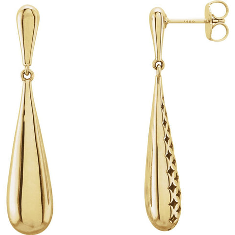 14k Yellow Gold Pierced Style Earrings